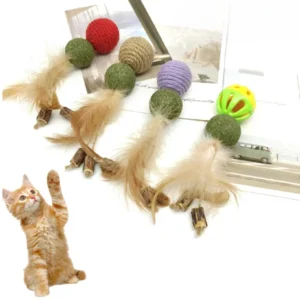 Fun Cute Classic Cat Interactive Play Toy Wood Sisal Features Grinding Teeth to Freshen Breath Sustainable Packed in Carton Pack of 100