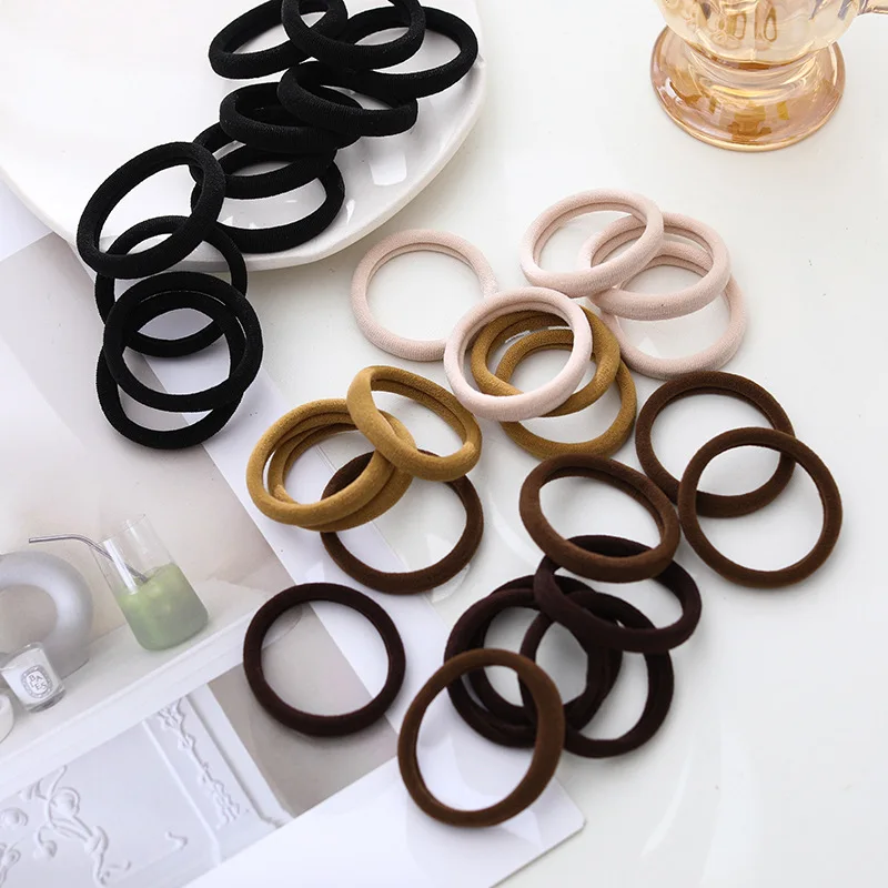 Korean Version 20 Canned High Elastic Head Rope Hair Ring Internet Celebrity Towel Not Hurt Hair Rope Hair Accessories Women Pack of 2 - Image 4