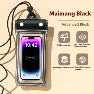 IPX8 Mobile Phone Waterproof Case Clear Waterproof Bag Pouch TPU Water Proof Universal Cell Phone Bag for Iphone Pack of 10