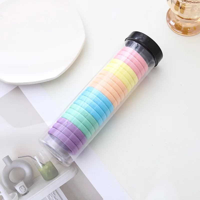 Korean Version 20 Canned High Elastic Head Rope Hair Ring Internet Celebrity Towel Not Hurt Hair Rope Hair Accessories Women Pack of 2 - Image 2