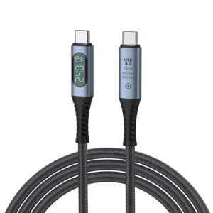 240W USB C to USB C Fast Charging Cable with LED Display Nylon Braided Type C Male to Male Cable Cord Pack of 50