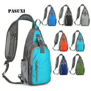 PASUXI Waterproof Men Chest Bag Crossbody Sling Bag Multi-functional Sport Shoulder Pack Large Capacity Messenger Bag Pack of 2