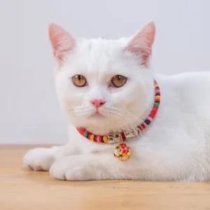 New Bohemian Pet Collar Adjustable Ethnic-Style Cat Necklace with Bell for Small Pets Pack of 10