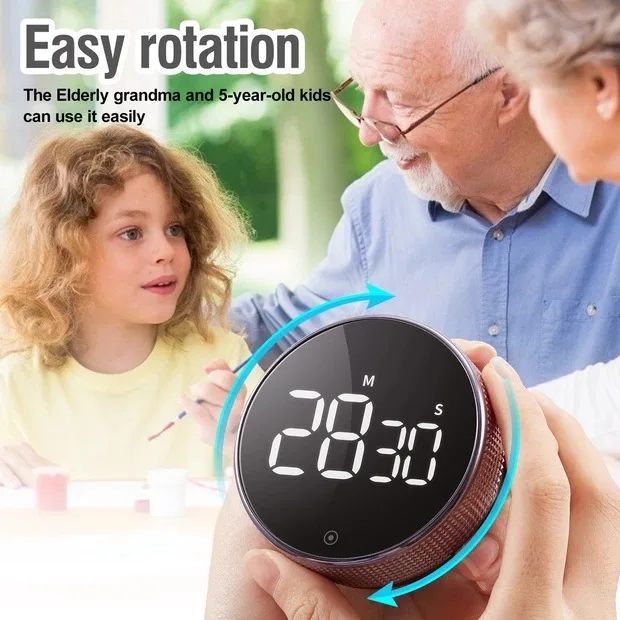 Magnetic Kitchen Timer Cooking Shower Study Stopwatch LED Counter Alarm Remind Manual Electronic Countdown Round Digital Timer - Image 4