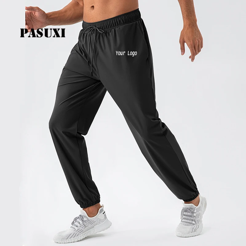 PASUXI Men's High Quick-Drying Breathable Lightweight Nylon Sports Trousers Outdoor Running Training Gym Jogging Fitness Stretch Pack of 2