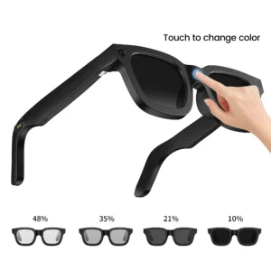 Luxury Oem Color Change Lens Electrochromic Sun Glasses Speaker Video Audio Recording AI Smart Glass With Camera WIFI Transfer Pack of 2