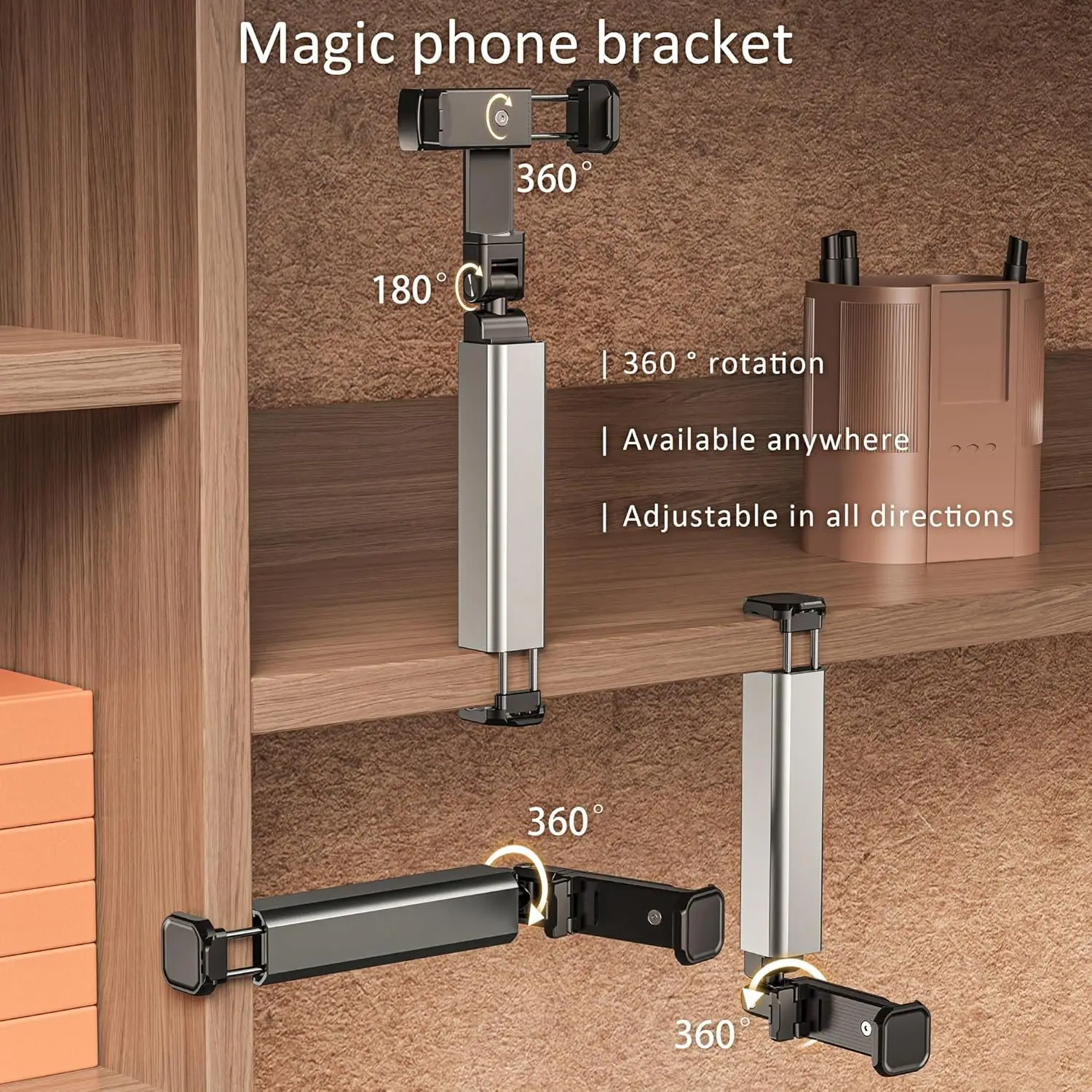 Universal Airplane Phone Holder Foldable 360 Degree Rotation Travel Handsfree Mount Phone Holder Desktop Stand Phone Accessory - Image 3