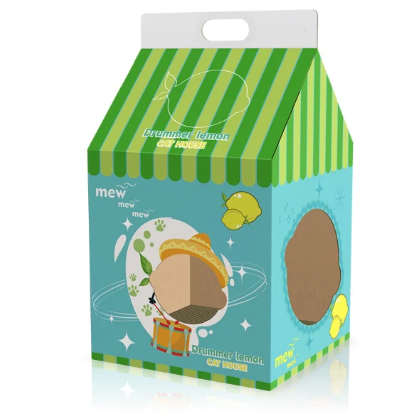 Modern Cat Tree With Catnip Corrugated Paper Cat Scratcher Board Litter Toy House Complimentary Claw Sharpener Packed in Carton Pack of 100 - Image 4