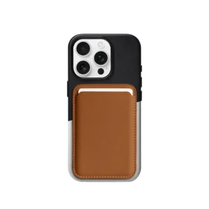 2025 Premium Vegan Leather Card Holders for iPhone Mobile Credit Card Holder Magnetic Leather Wallet for iPhone 17 Pro Max