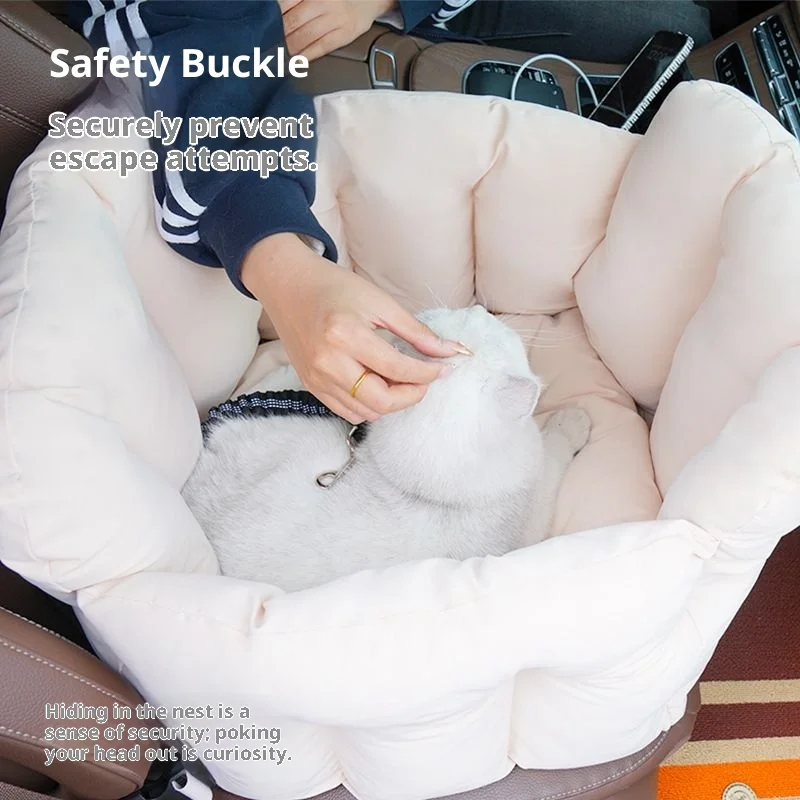 Factory Price Pet Car Seat | Soft & Adjustable Dog Booster Seat | Safety Buckle, Multi-Purpose for Travel & Home - Image 3
