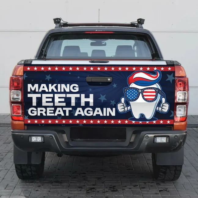 Custom Designed 5x2.3ft Stretch Fabric Pickup Truck Tailgate Covers Stand Flag Pack of 10 - Image 3