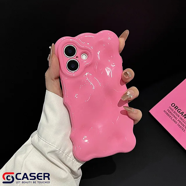 Ins Summer Pastel Aesthetic Waves Bubble Shells 15 14 13 12 Promax High-quality Cute Solid Color Soft Phone Cover for iphone 16 Pack of 10 - Image 4