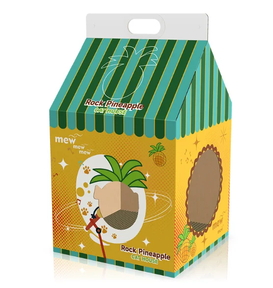 Modern Cat Tree With Catnip Corrugated Paper Cat Scratcher Board Litter Toy House Complimentary Claw Sharpener Packed in Carton Pack of 100 - Image 3