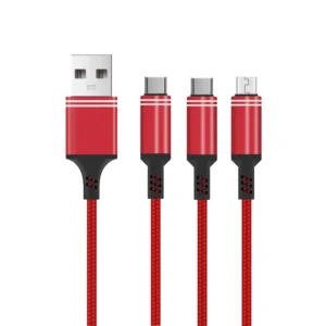 3 in 1 Phone Cable 20W Fast Charging Cable Mobile Phone Charge Cable USB Data Cable for Phone/Type-C/Android Pack of 50
