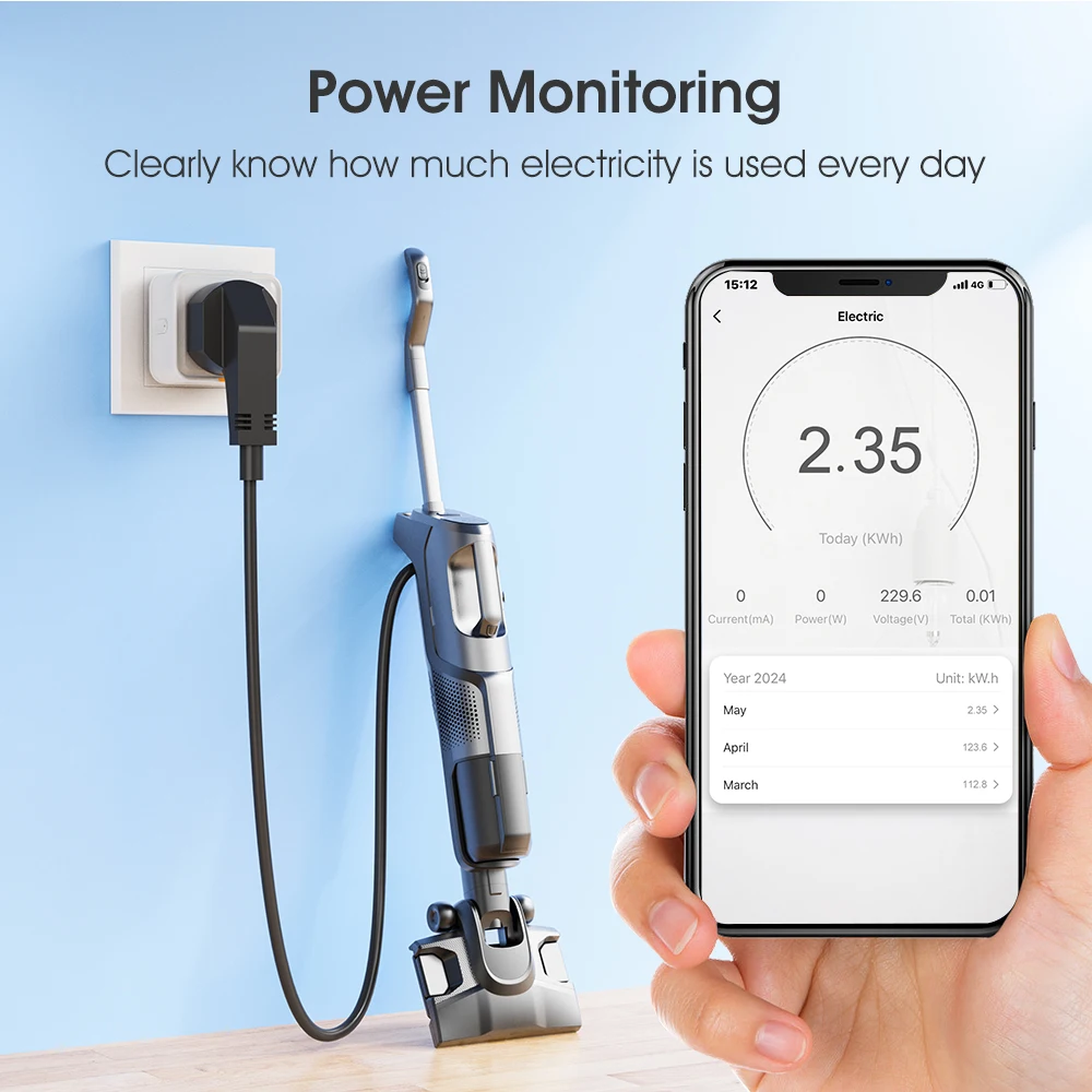 Tuya Zigbee Smart Home UK EU US Universal Plug Socket Power Monitor 16A Tasmota Timer App Voice Works With Alexa Google Home Pack of 3 - Image 2