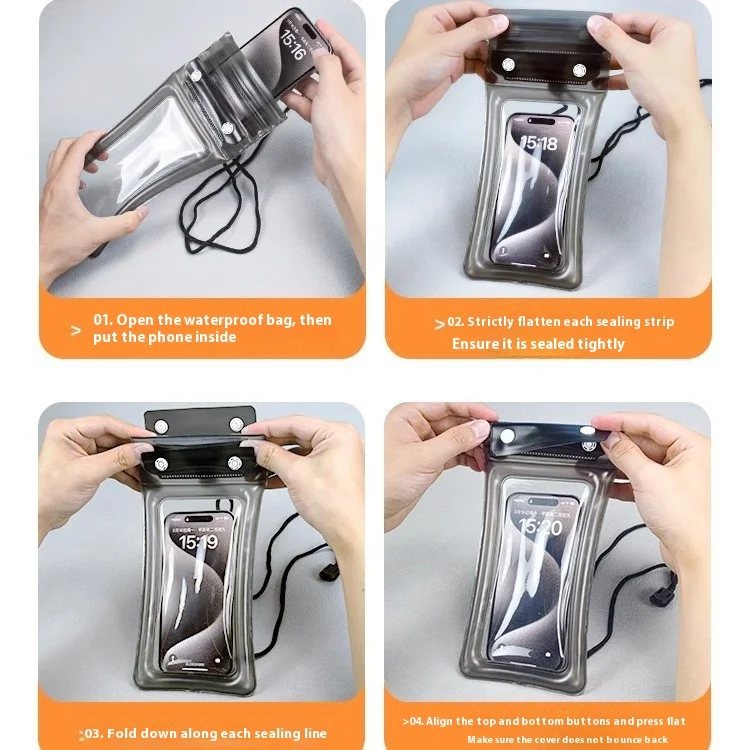 IPX8 Mobile Phone Waterproof Case Clear Waterproof Bag Pouch TPU Water Proof Universal Cell Phone Bag for Iphone Pack of 10 - Image 4