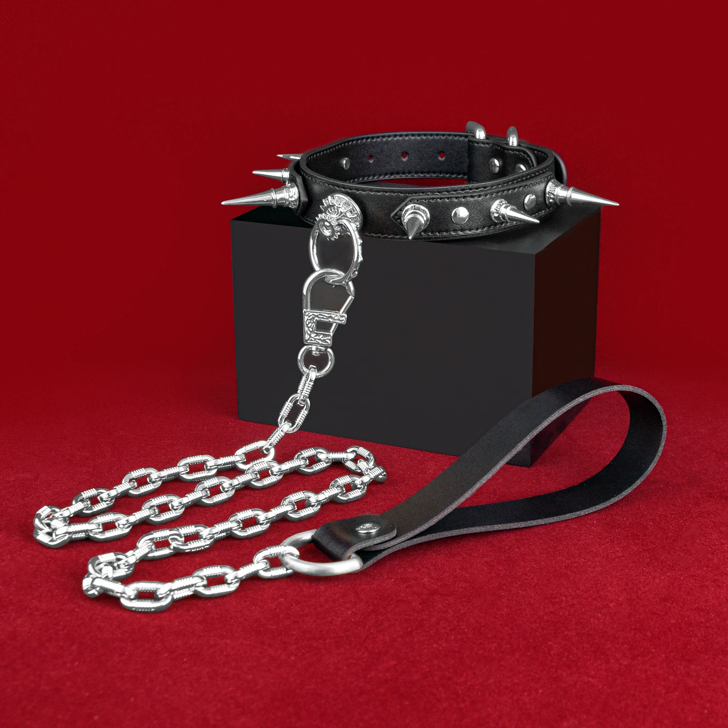 Premium Leather SM Collar and Leash Set Perfect for Couples Enthusiasts Adult Novelty Toy the ultimate Restraint Experience - Image 2