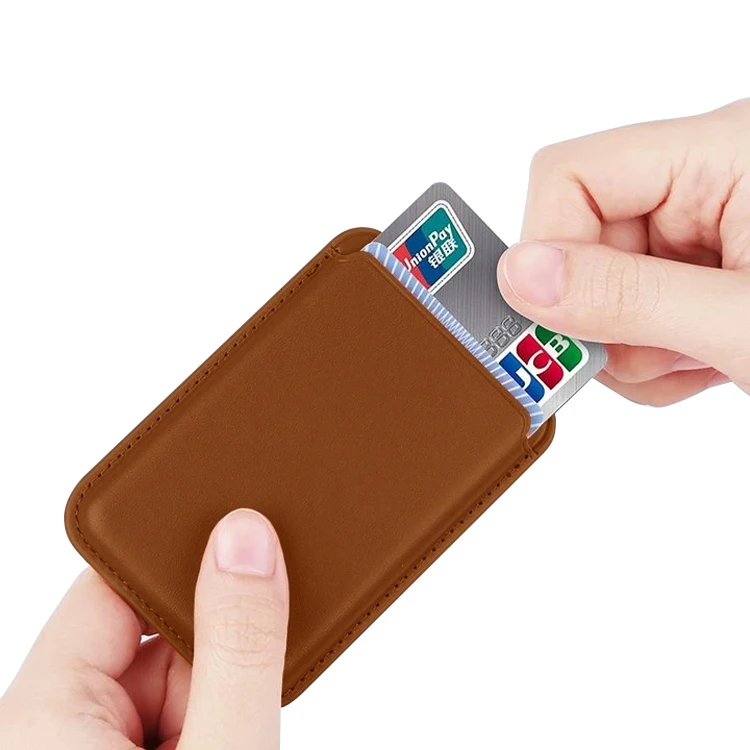 2025 Premium Vegan Leather Card Holders for iPhone Mobile Credit Card Holder Magnetic Leather Wallet for iPhone 17 Pro Max - Image 4