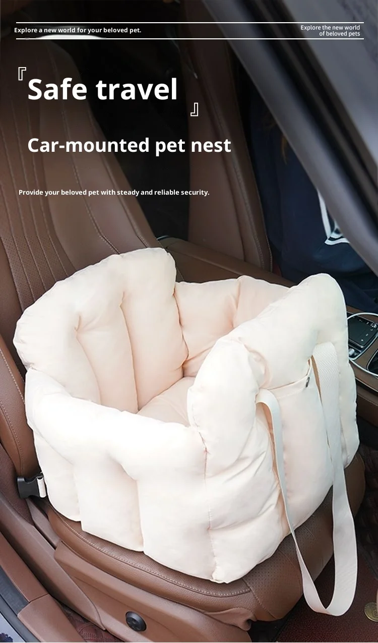 Factory Price Pet Car Seat | Soft & Adjustable Dog Booster Seat | Safety Buckle, Multi-Purpose for Travel & Home - Image 2