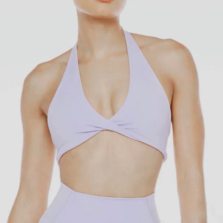 Bashasports New Fitness tank Top for Women Breathable V-neck Sexy Hanging Neck Beautiful Back Without Steel Rings Yoga Bra - Image 4