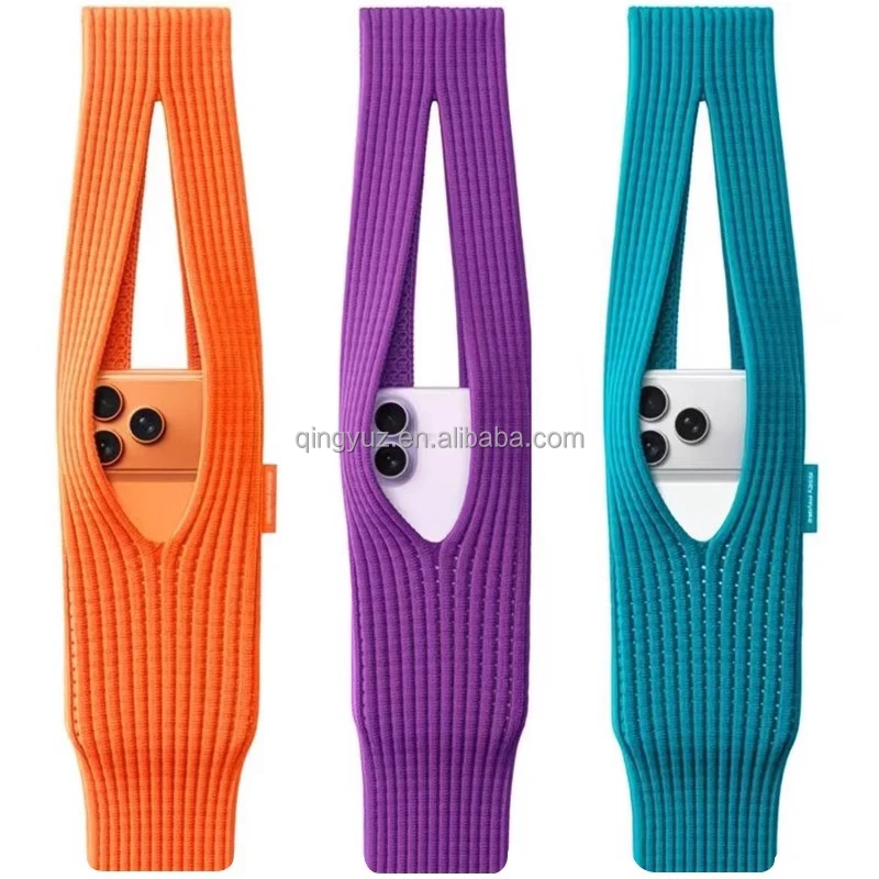 80cm OEM Logo Crossbody Length Multi-Wear Style 3D Knitted Stereo Portable Polyester Card Holder Luxury Sports Bag Mobile Phone - Image 3