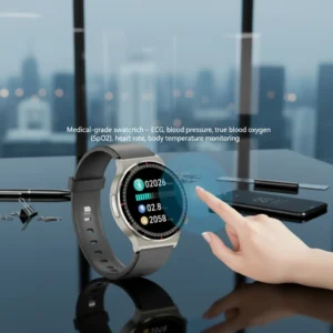 Medical Grade Smart Health Watch ECG+PPG ECG Heart Rate Blood Pressure Oxygen & Body Temperature Monitoring with Lorenz HRV