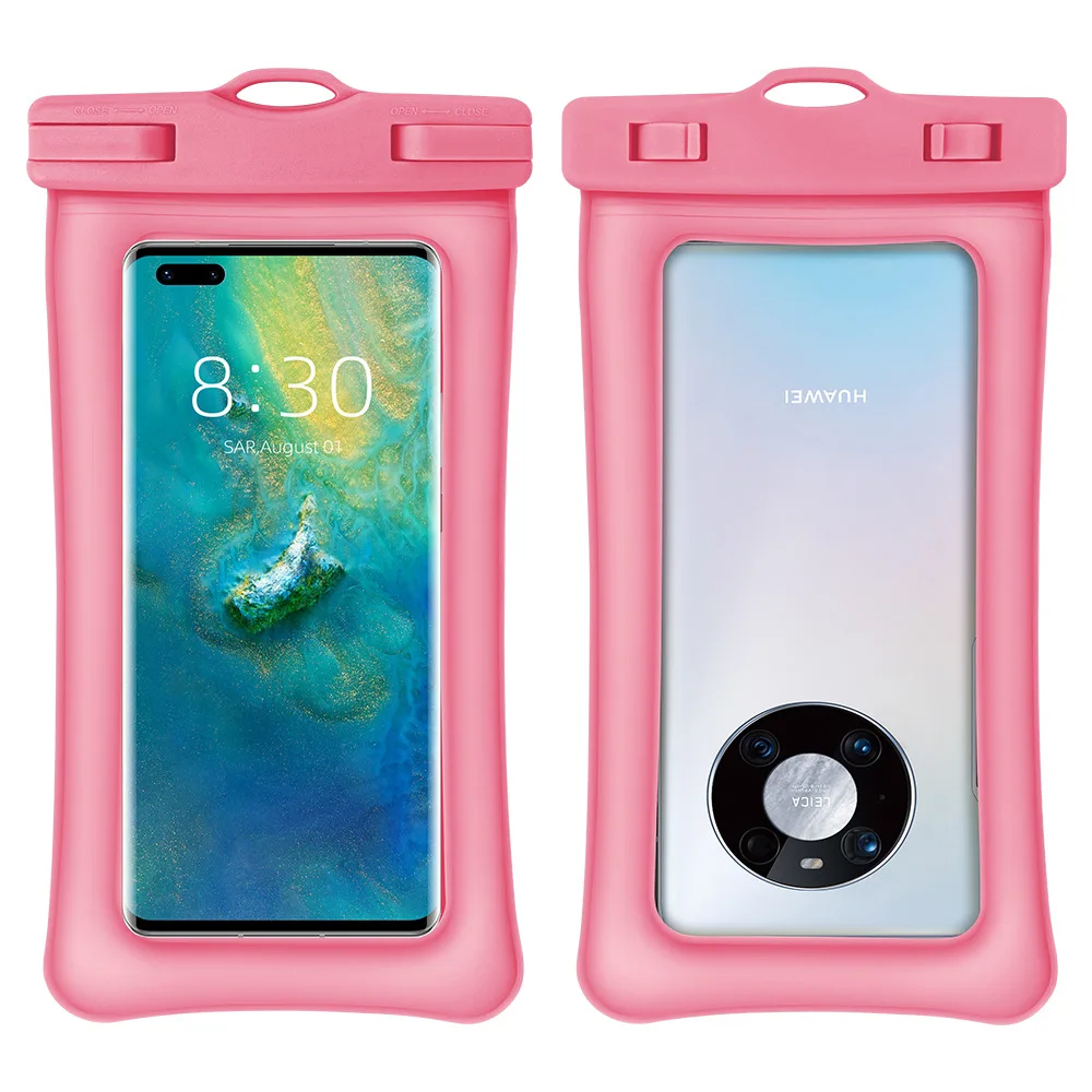TPU Double Inflatable Phone Waterproof Bag Transparent Floating Phone Cover for Swimming and Diving Mobile Phone Bags Pack of 5 - Image 3