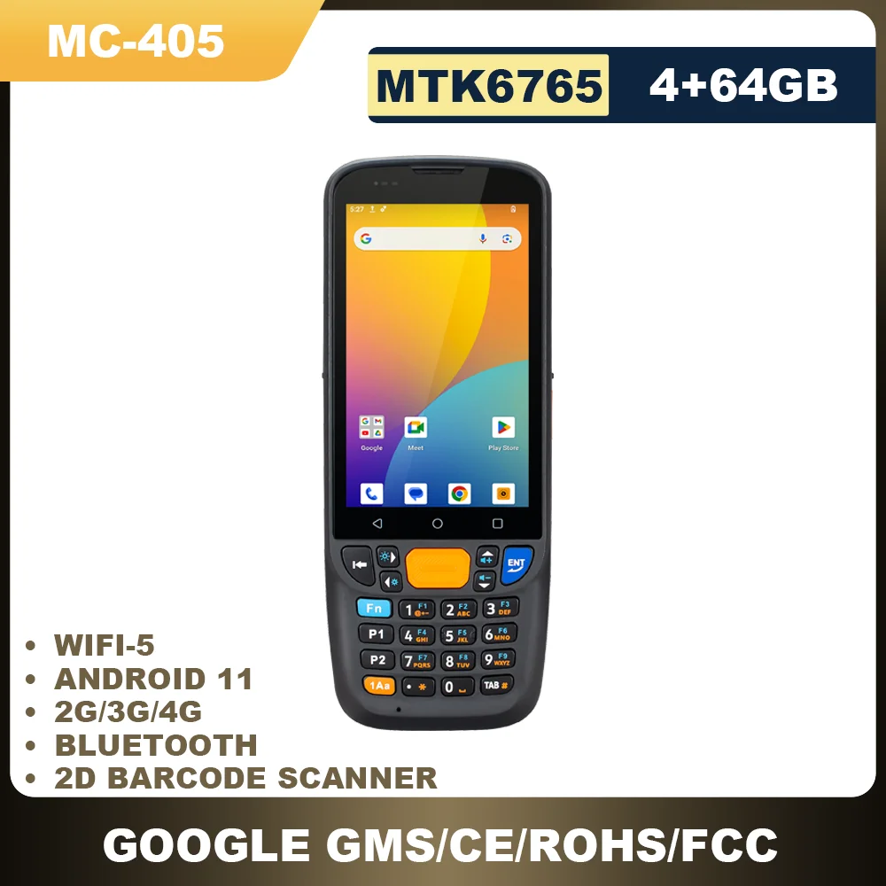 MC-405 Rugged Android 11 Smart Mobile Data Terminal PDA 2D Barcode Scanner with 4G/Bluetooth/WiFi Hand Strap and Charging Dock