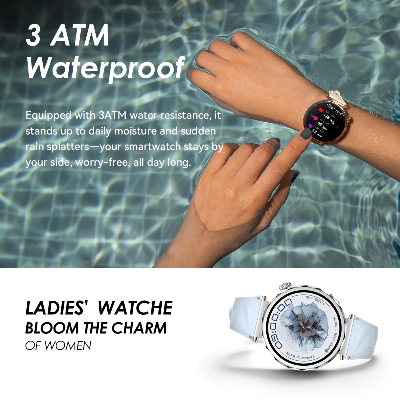Fashion Thinness AM35 3ATM Waterproof 24-Hour Sleep Women's Health Monitoring Ladies AMOLED Smart Watch for Huawei Women - Image 3