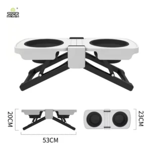 Portable Dog Water Food Bowl Elevated Travel Pet Feeder Foldable Large Dog Large Volume 3 Liters Outdoor Hiking Hanging Driving Pack of 8