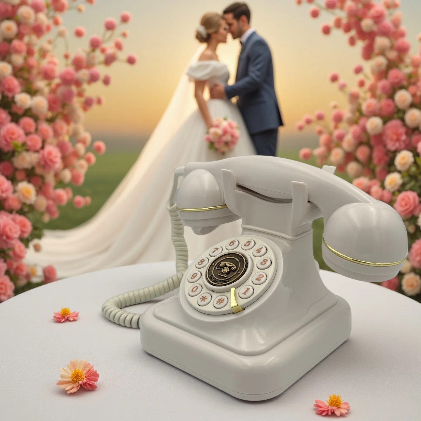 New Antique Corded Telephone Retro Wedding Guestbook with Audio Message Confession for Weddings and Parties - Image 2