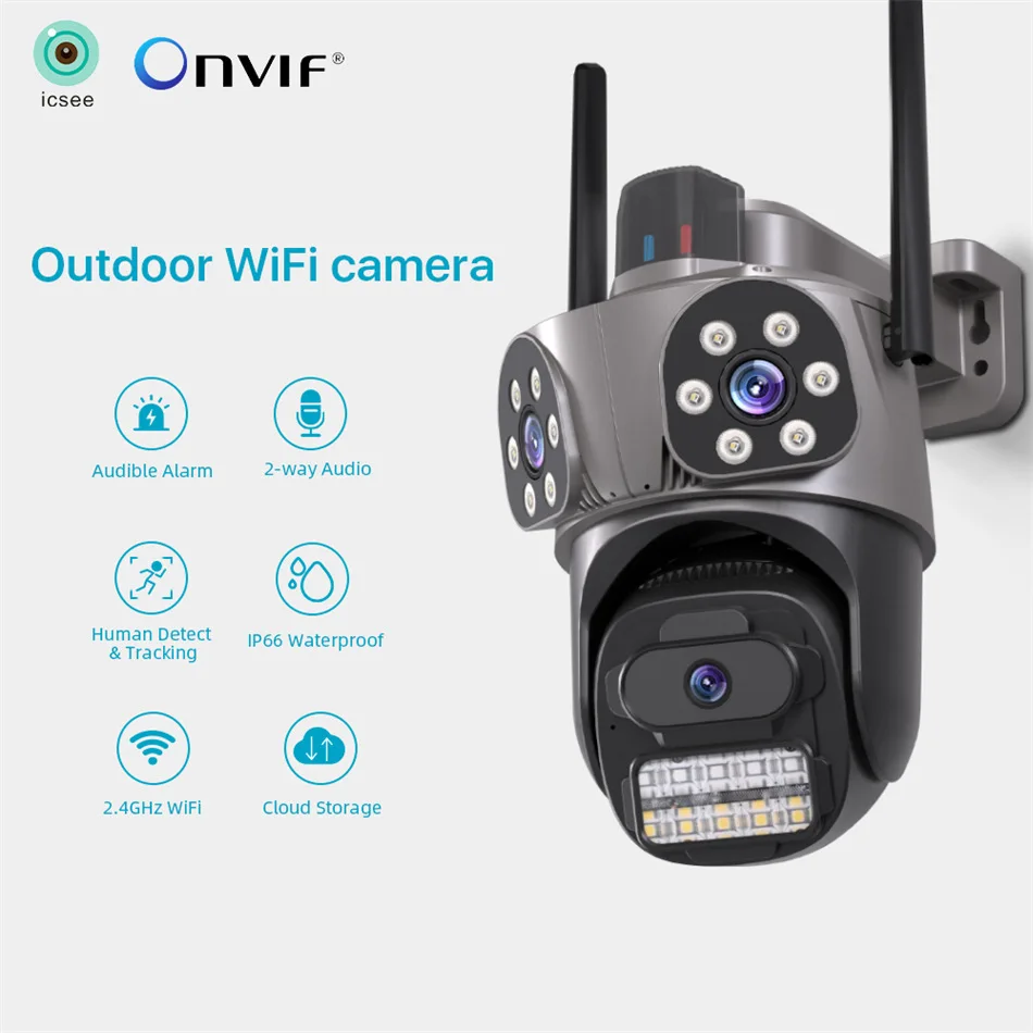 ICsee Outdoor IP66 Waterproof PTZ Security Camera 9MP WiFi Auto Tracking Night Vision Two-Way Audio H.265 - Image 2