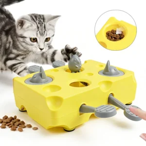 Factory Direct Interactive Cat Toy Whack a Mole Treat Dispenser ABS Puzzle Feeder for Indoor Cats Pack of 12