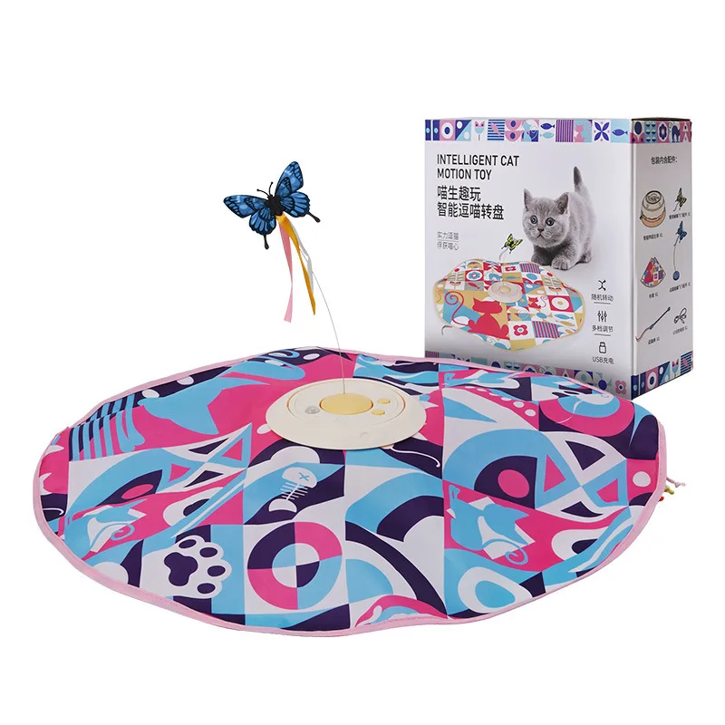 Smart Automatic Rotation Cat Toys Electric Spinning Turntable Cat Stick Long-Life Motor Motion-Activated Rechargeable Hide Seek - Image 2