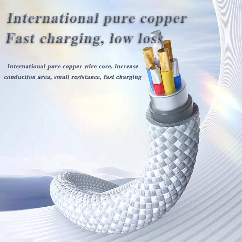 5A Super Fast Charging Cable Nylon Braid 2m Data Charger Type C to Type C with Emarker Chip 100W Cable /Huawei/iPad for iPhone 15 Pack of 20 - Image 3