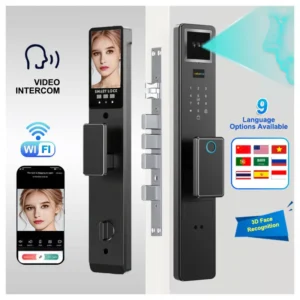 Palm Vein Face Recognition Smart Locks Multi-Language Wifi Door Lock Anti-Peeking-Easy to Install Video Intercom Key ICcard