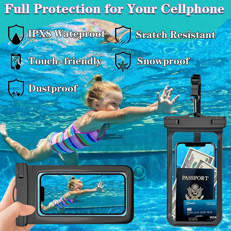 Waterproof Cell Case Custom IPX8 Dry Mobile Phone Pouch Outdoor Waterproof Cellphone Bag Pack of 50 - Image 4