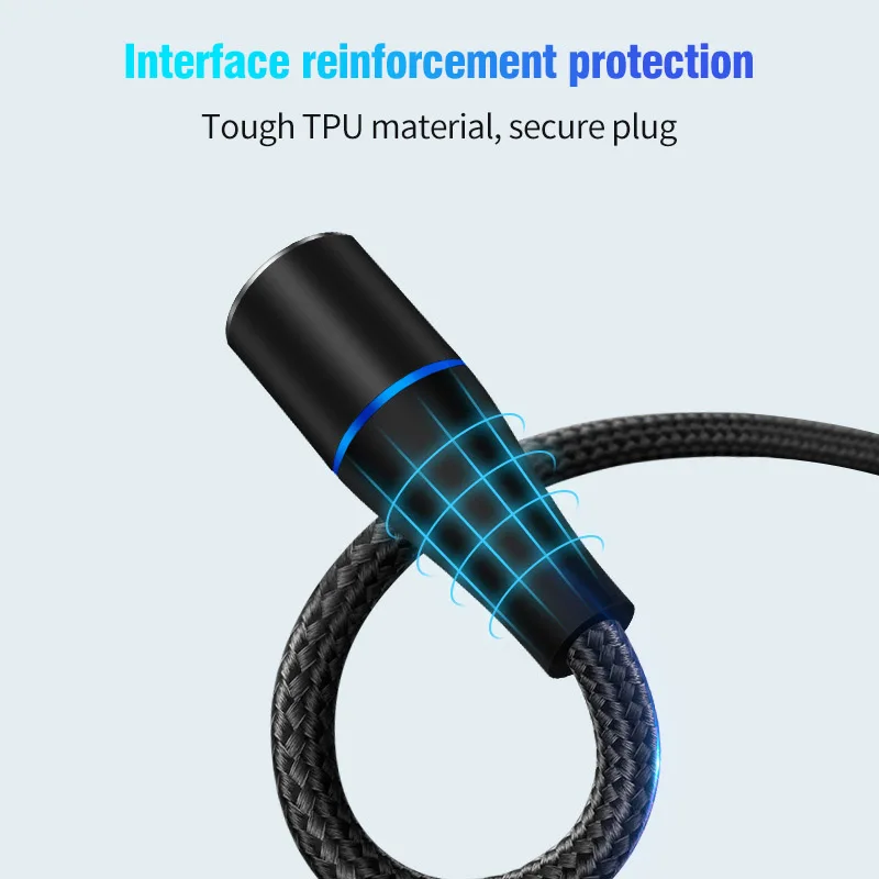 3 in 1 Braided 3A Magnetic Charging Cable Micro USB Type C Charger Cable with Led Light for Android Pack of 50 - Image 3