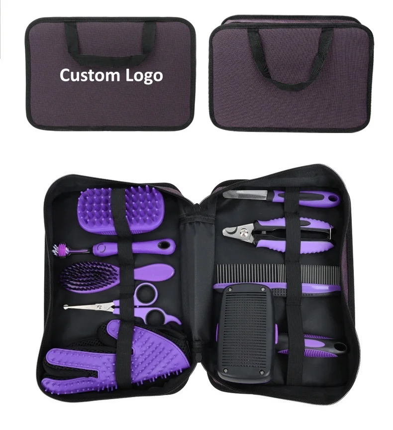 9-in-1 Portable Classic Professional Grooming Travel Kit Complete Supplies for Dogs Cats Long-Haired Pet Brush Set Pack of 50