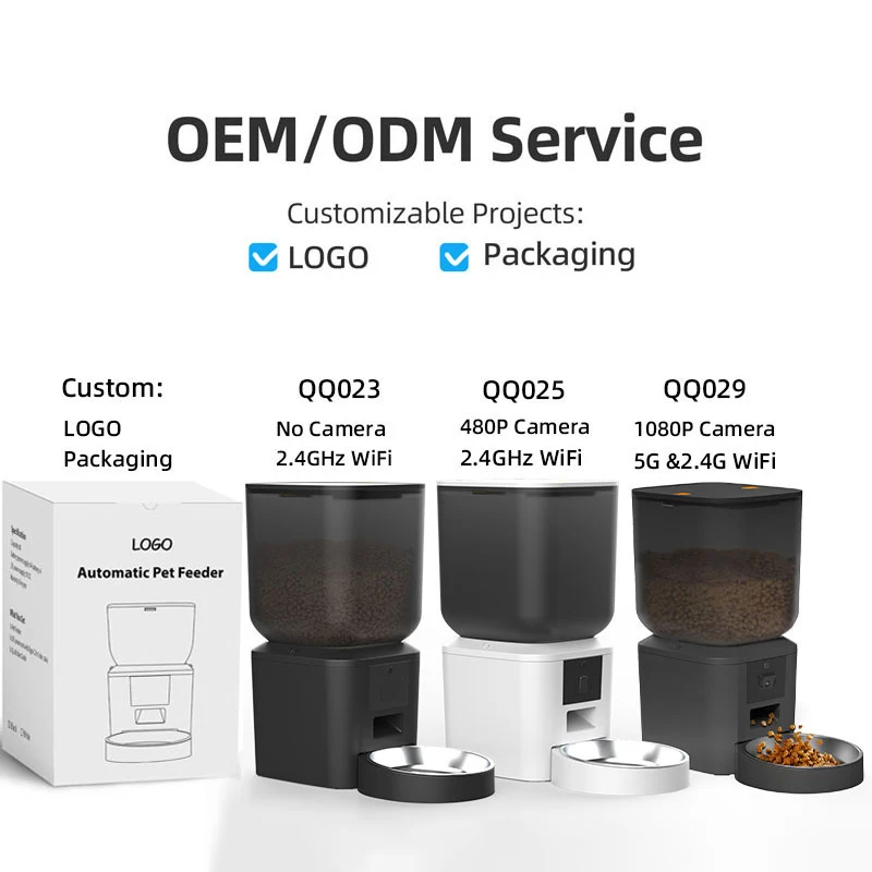 OEM 7L Cat Food Dispenser With Camera Timer Dry Food Tuya Voice Recording Night Vision Automatic Pet Feeder With App 7L Capacity Pack of 12 - Image 2