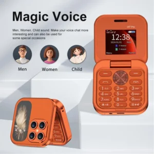 I17 Mini Foldable Mobile Phone Speed Dial 2G Dual SIM Card Pocket Phone Flashlight FM Radio Blacklist Magic Voice Flip Cellphone Pack of 5