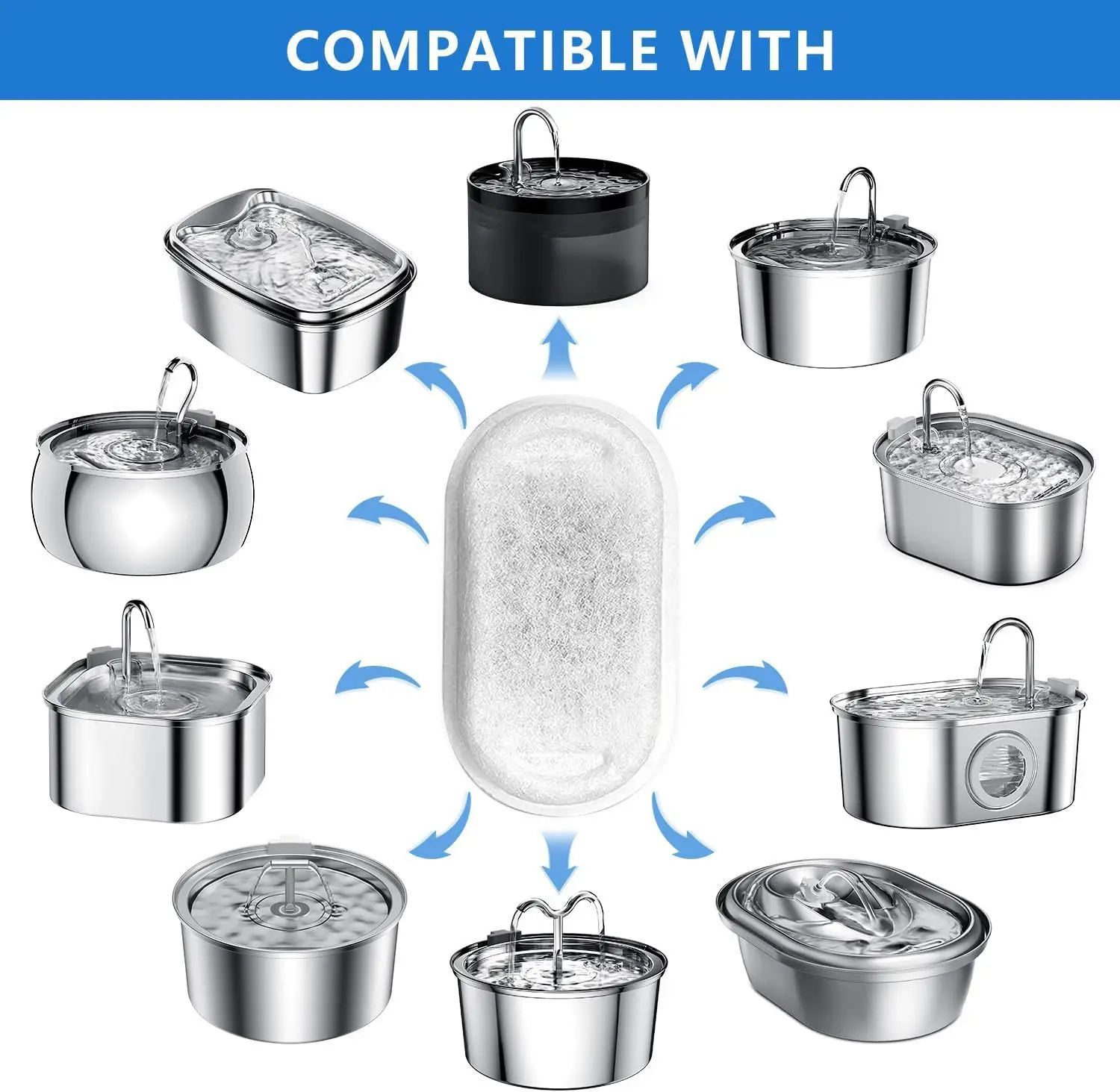 Activated Carbon Filter for Pet Water Fountain High-Quality PP Cotton Easy Installation Clean Water Pack of 2 - Image 3