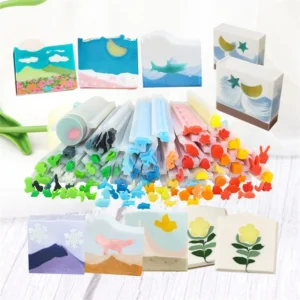 3D Cute Rabbit Tube Column Soap Mold Animal Embed Soaps Making Supplies Silicone Candle Moulds Pack of 5