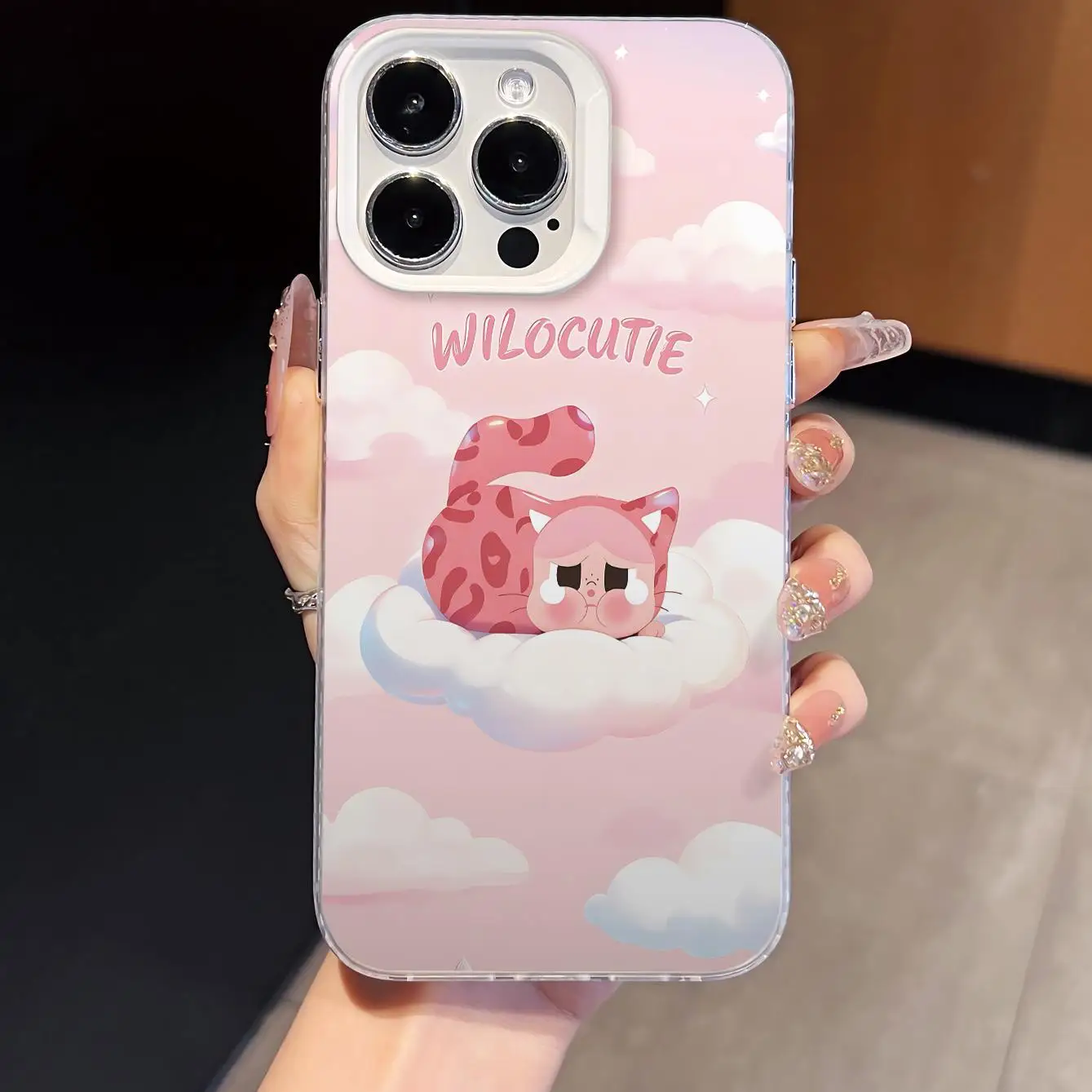 Kawaii Cloud Cat TPU for 11-17 Case Pink Glitter Shockproof Anti-Fingerprint Lens Protection Pack of 5 - Image 4