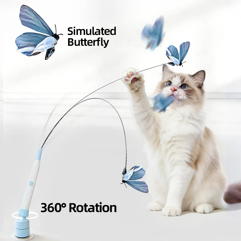 New 2 in 1 Smart Electric Cat Teaser Wand Interactive Cat Toy Relieves Cat Boredom Pet Products Pack of 100 - Image 3