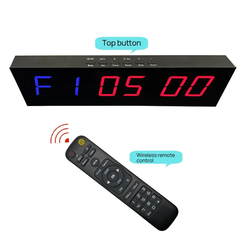 Professional 1.8 Inch LED Digital Countdown Stopwatch Portable Indoor Training Interval Clock Remote Control Gym Timer for - Image 3