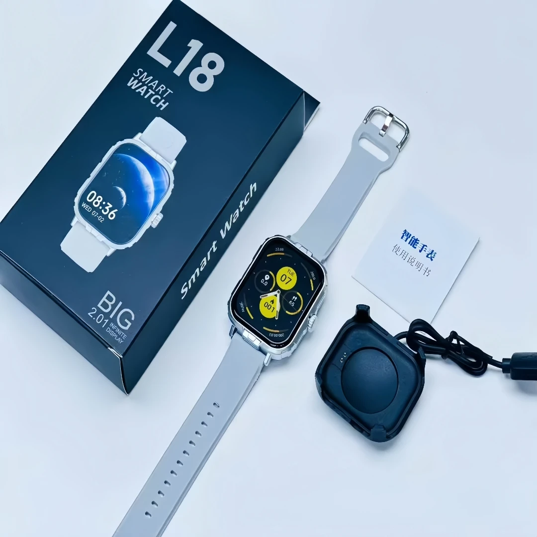 New Square TFT Smart Watch IP67 Touch Screen BT Call Message Reminder Fitness Tracker Heart Rate Monitor Android OS Pack of 5 - Image 3