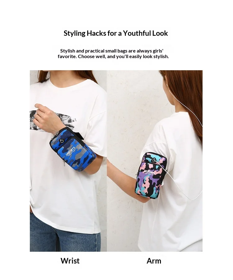 Direct Factory Custom Multifunctional Nylon Cross Body Outdoor Crossbody Mini Small Wrist Arm Bag Mobile Phone Bags - Image 4