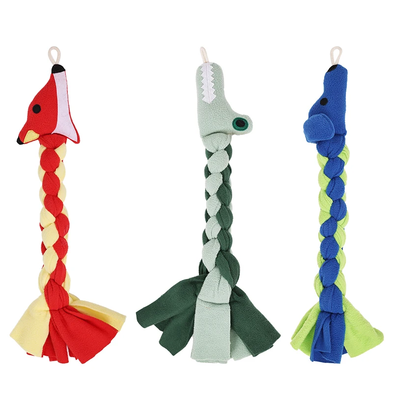 Animal Flirt Pole Teaser Wand Fashion Pet Chew Toys for Dog Training and Teeth Cleaning Replacement Chew Toys Pack of 5 - Image 2