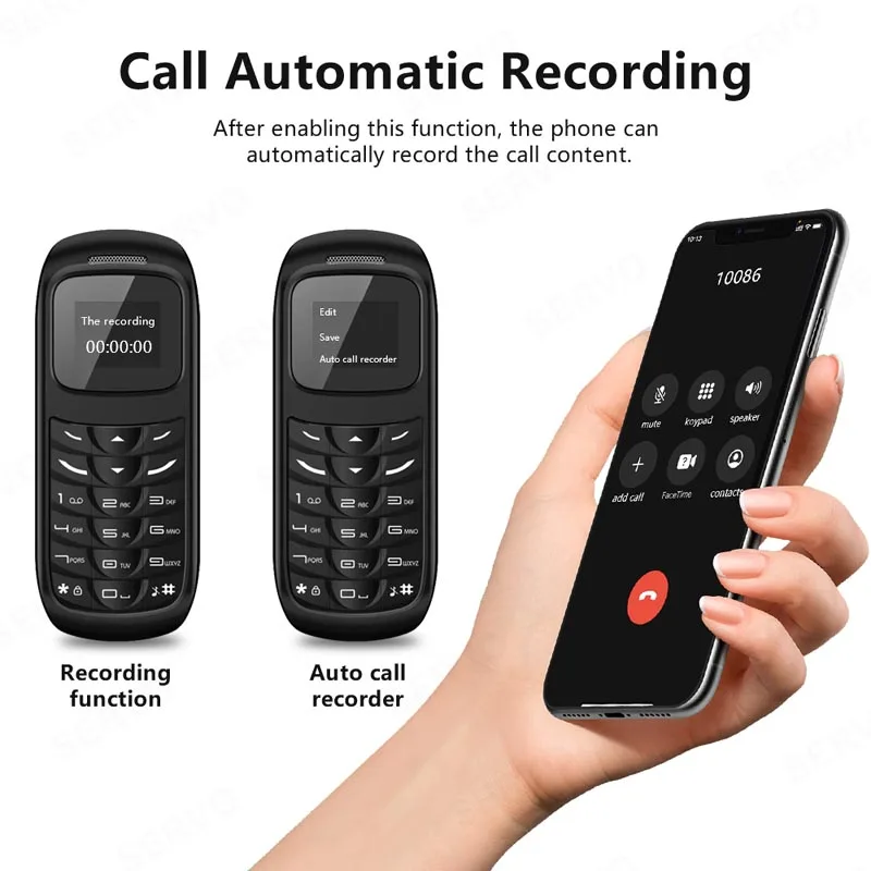 BM70 Mini Mobile Phone 2SIM Standby Bluetooth Dialer Call Recording Magic Voice MP3 Player Blacklist Small Cheap Cellphone Pack of 5 - Image 2